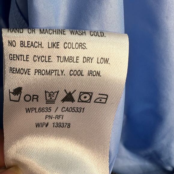 Woolrich Womens size Large Zip Up Windbreaker Jacket w/ Hood 15031 Sky Blue - Picture 10 of 11